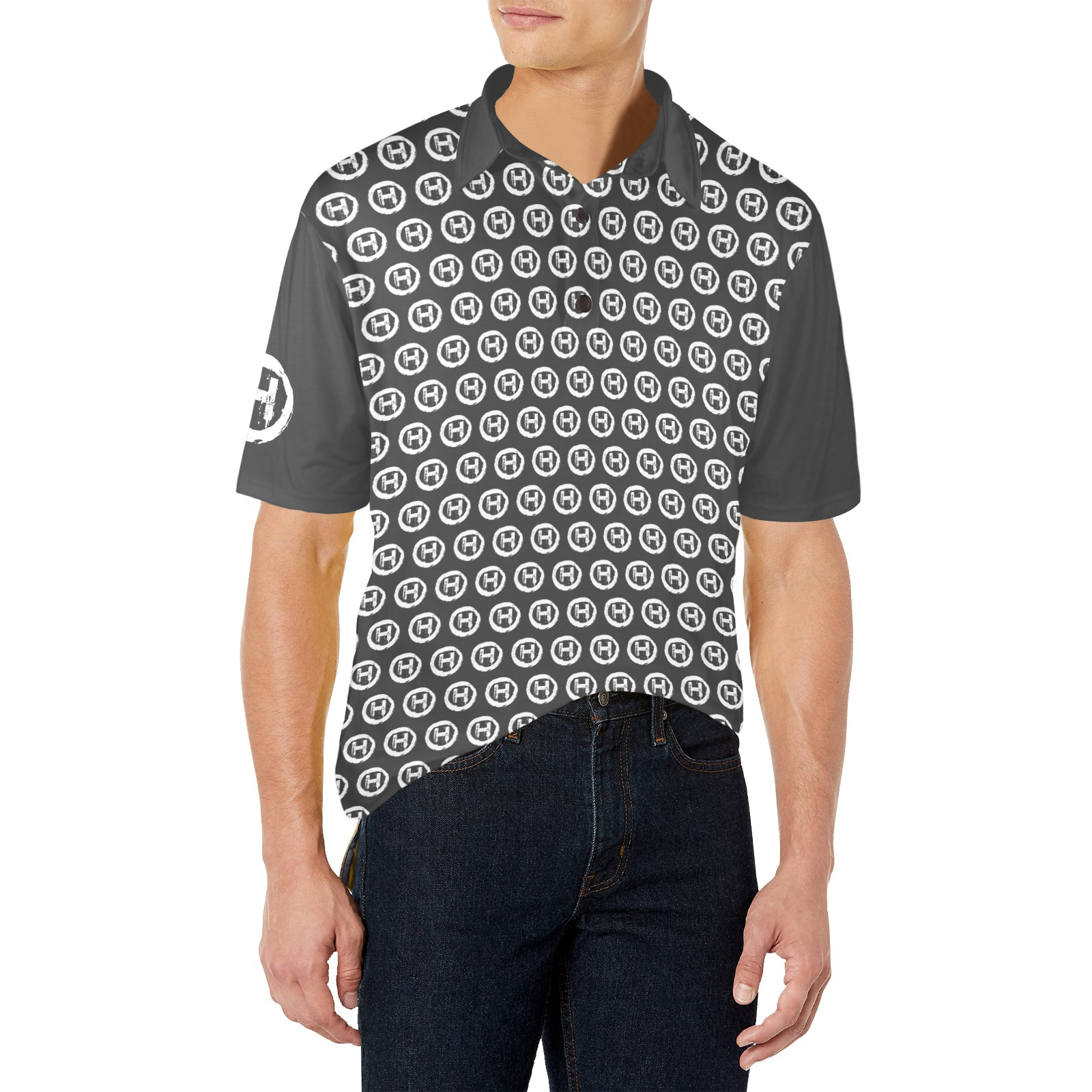 Hooligan Golf-Tee Men's All Over Print Polo Shirt (Model T55) - Image 2
