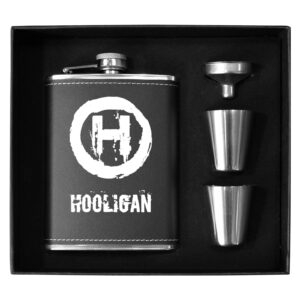 Hooligan Flask 8 oz Black Hip Flask