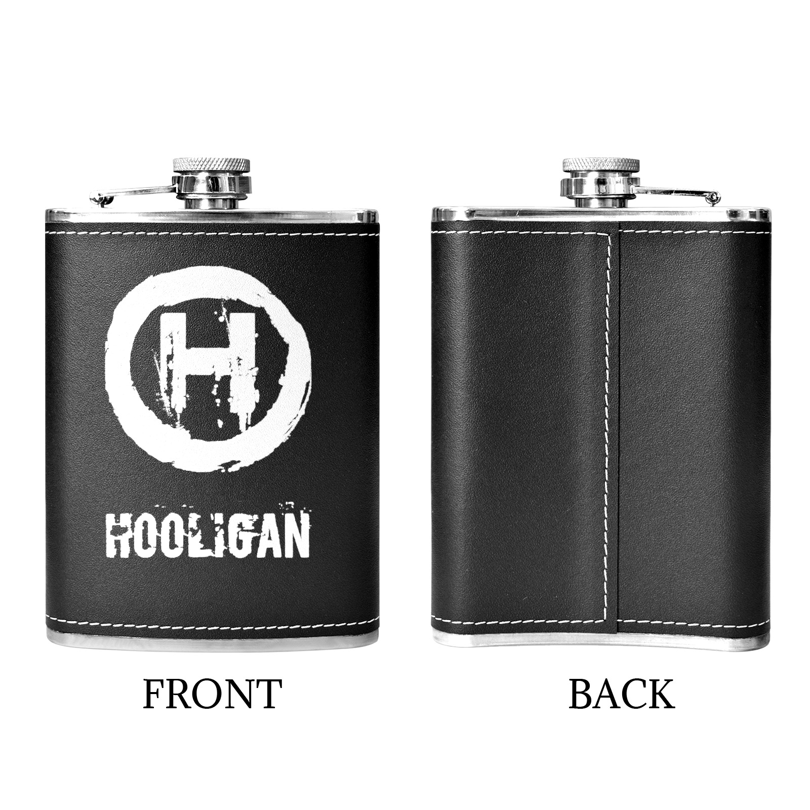 Hooligan Flask 8 oz Black Hip Flask - Image 3