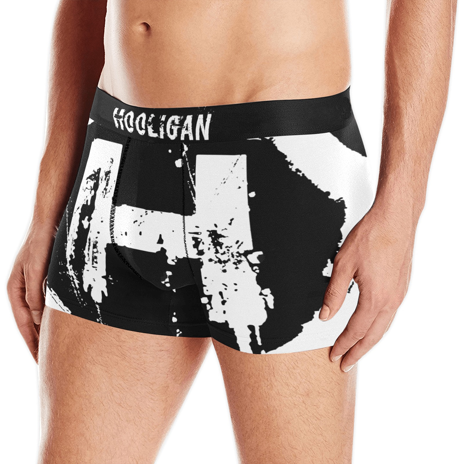 Mens Hooligan Boxer Briefs Men's Boxer Briefs with Custom Waistband(ModelL10)