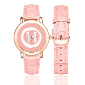 Womans Pink Watch Women's Rose Gold-plated Leather Strap Watch (Model 201)