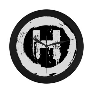 H Clock Black Plastic Wall Clock