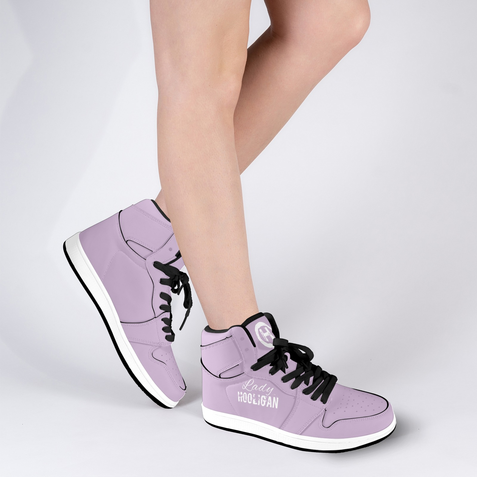 Lady Hooligan Hi-Tops (Light Purple) Women's High Top Sneakers (Model 20042) - Image 8