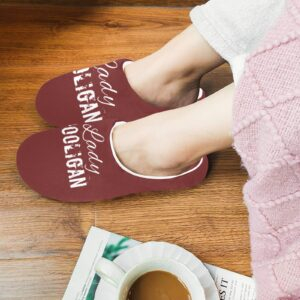 Lady Hooligan Slippers (Red) Women's Non-Slip Cotton Slippers (Model 0602)