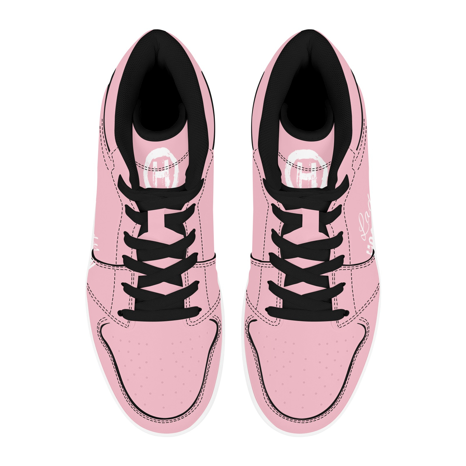 Lady Hooligan Hi-Tops (Pink) Women's High Top Sneakers (Model 20042) - Image 5