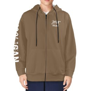 JM Hooligan Hoodie (Brown) Men's Fleece Full-Zip Hoodie (Model H60)