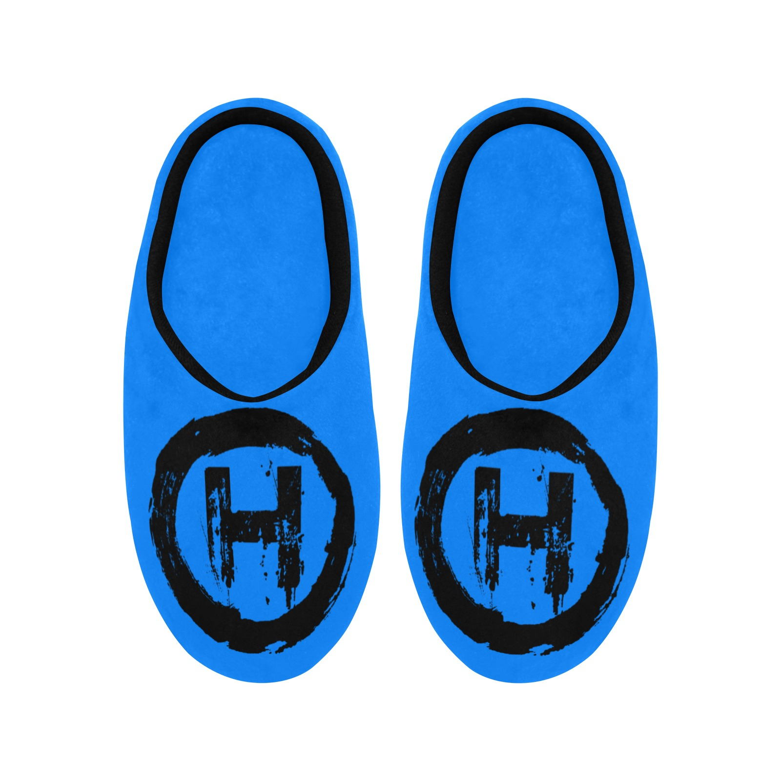 H Mens Slippers (Blue) Men's Non-Slip Cotton Slippers (Model 0602) - Image 4