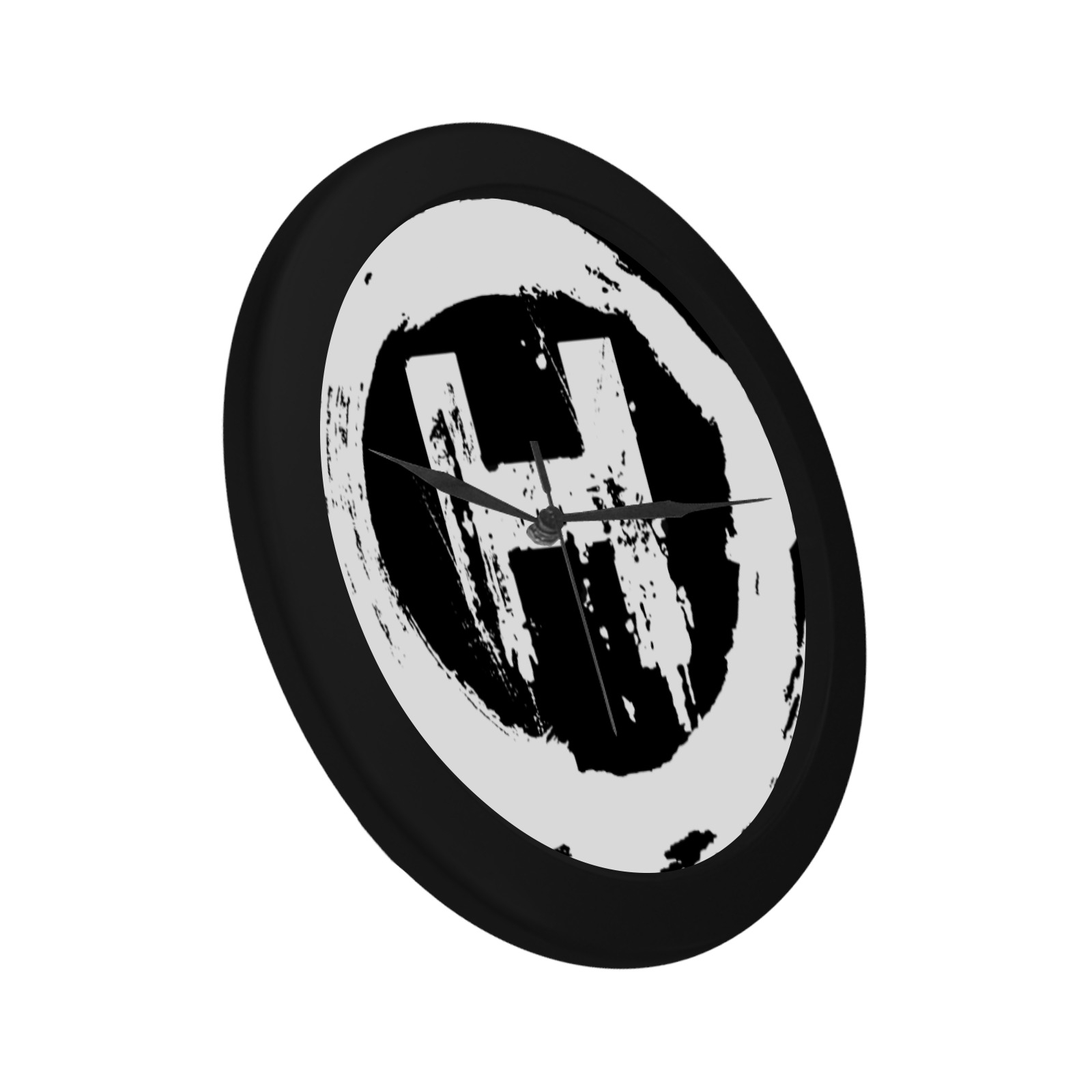 H Clock Black Plastic Wall Clock - Image 2