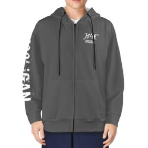 JM Hooligan Hoodie (Dark Grey) Men's Fleece Full-Zip Hoodie (Model H60)