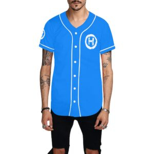 Hooligan Baseball Jersey (Blue) Men's All Over Print Baseball Jersey (T50)