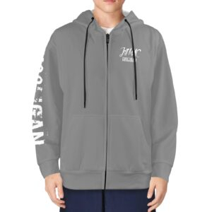 JM Hooligan Hoodie (Grey) Men's Fleece Full-Zip Hoodie (Model H60)
