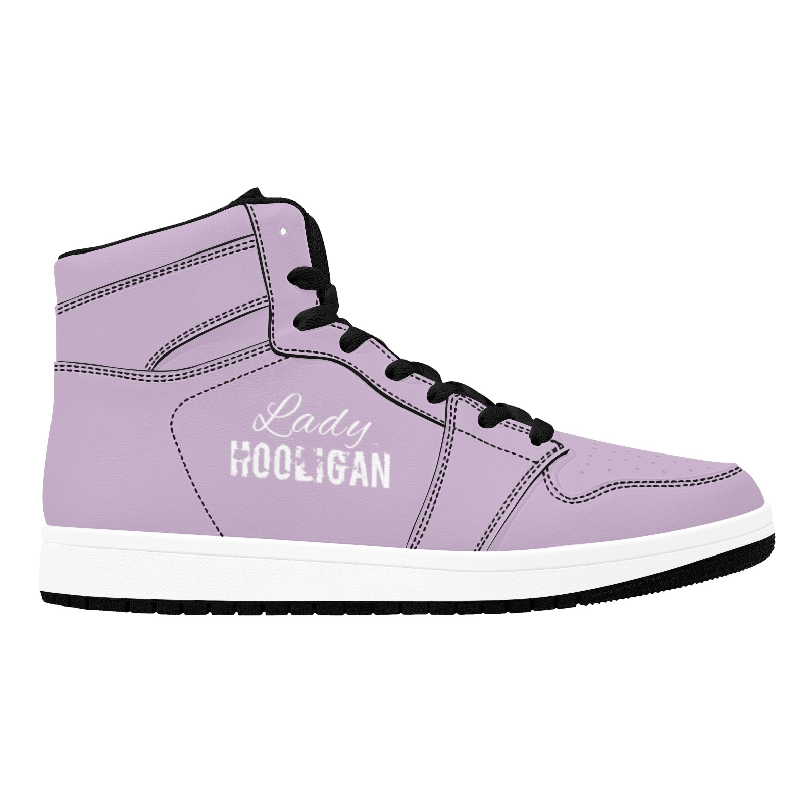 Lady Hooligan Hi-Tops (Light Purple) Women's High Top Sneakers (Model 20042) - Image 3