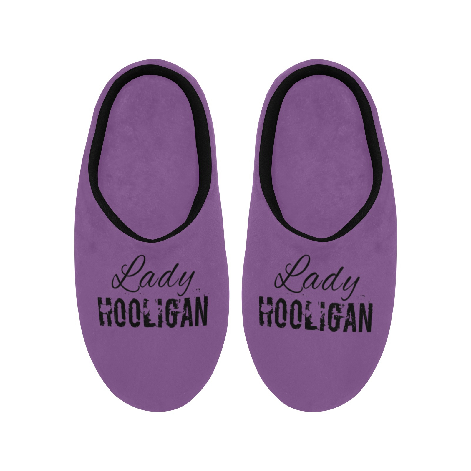 Lady Hooligan Slippers (Purple) Women's Non-Slip Cotton Slippers (Model 0602) - Image 4