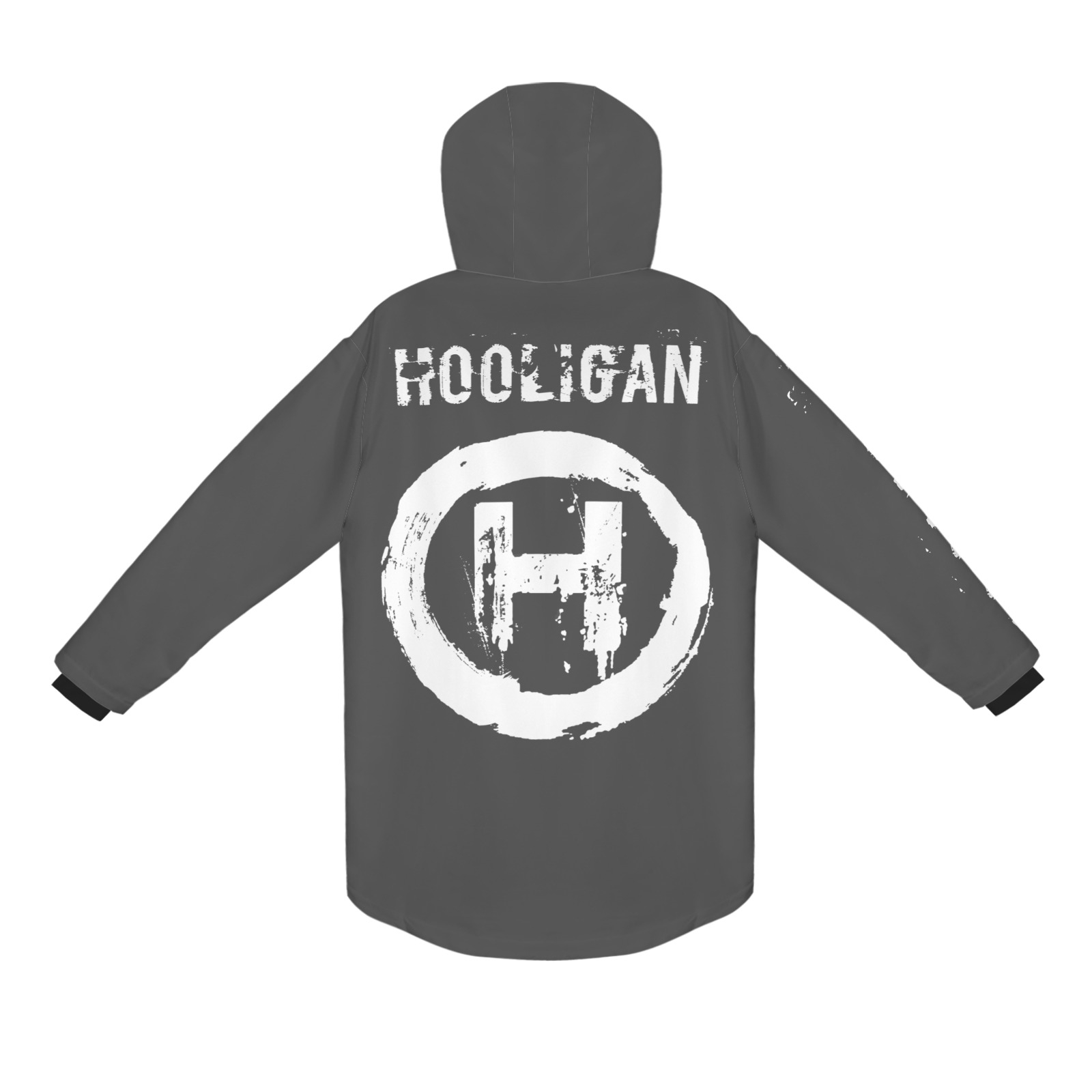 Hooligan Big Winter Coat (Grey) Men's Mid-length Fleece-lined Jacket(Model H69) - Image 5