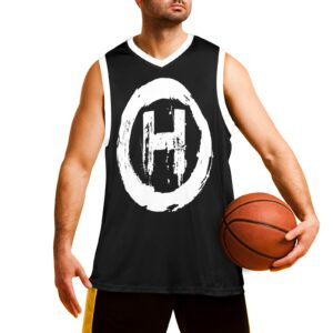 Hooligan Basketball Jersey (Black) Men's V-Neck Basketball Jersey