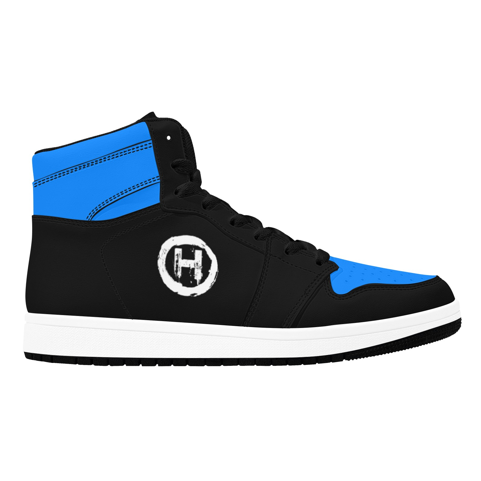 Hooligan High tops (Black/Blue) Men's High Top Sneakers (Model 20042) - Image 3