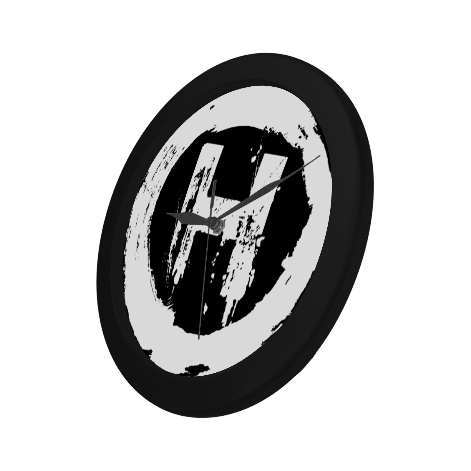 H Clock Black Plastic Wall Clock - Image 3