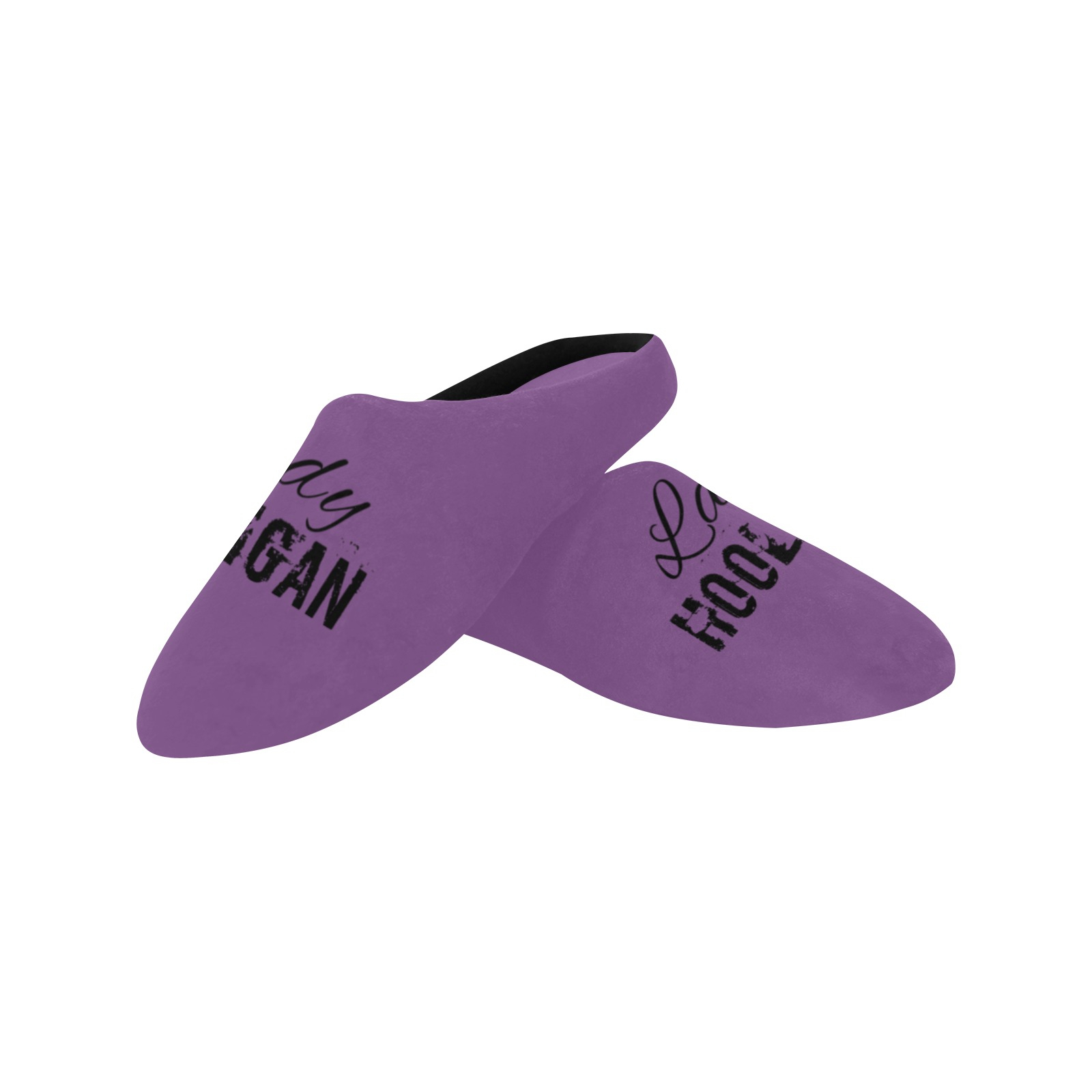 Lady Hooligan Slippers (Purple) Women's Non-Slip Cotton Slippers (Model 0602) - Image 5