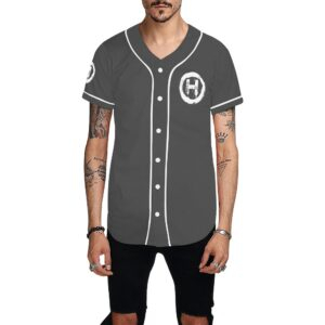 Hooligan Baseball Jersey (Dark Grey) Men's All Over Print Baseball Jersey (T50)
