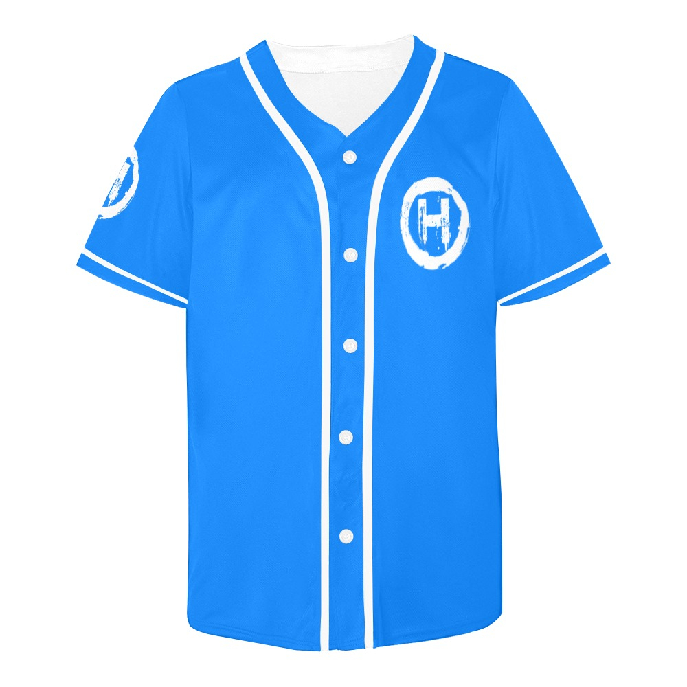 Hooligan Baseball Jersey (Blue) Men's All Over Print Baseball Jersey (T50) - Image 4