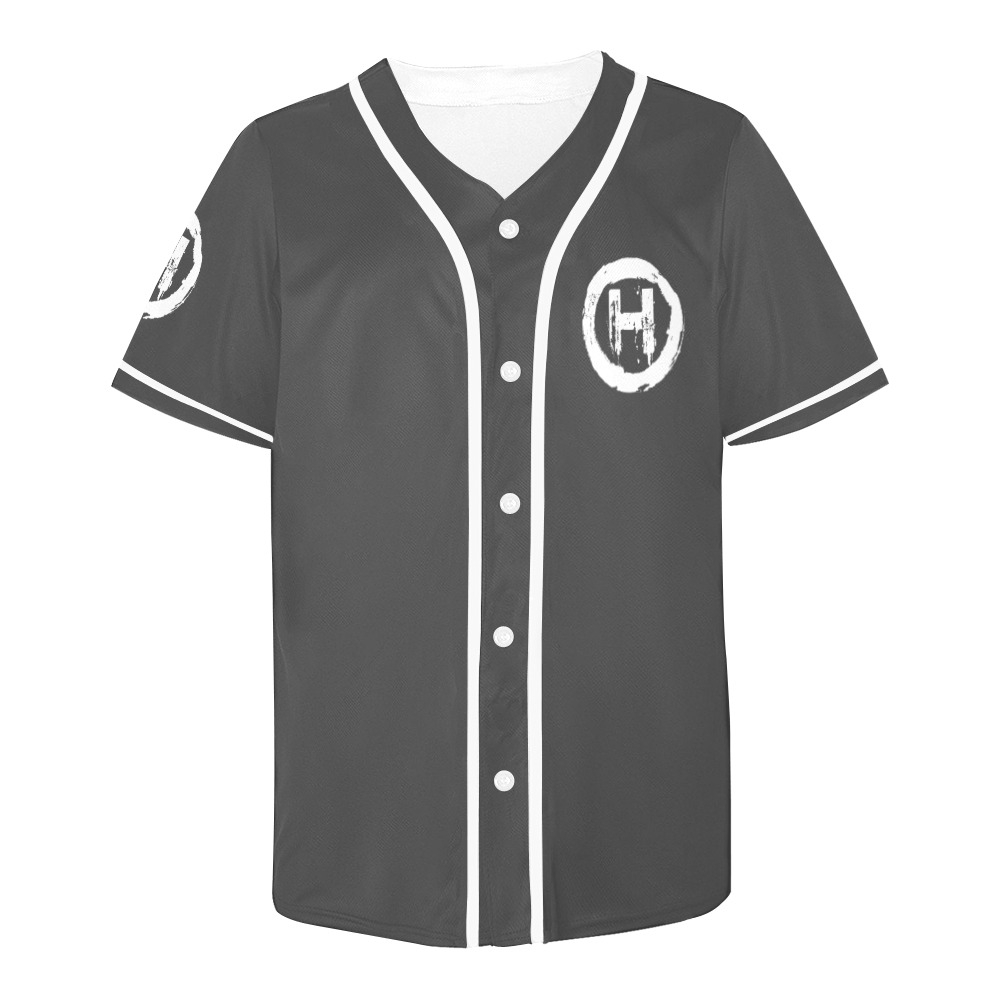 Hooligan Baseball Jersey (Dark Grey) Men's All Over Print Baseball Jersey (T50) - Image 4