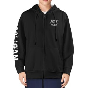 JM Hooligan Hoodie (Black) Men's Fleece Full-Zip Hoodie (Model H60)