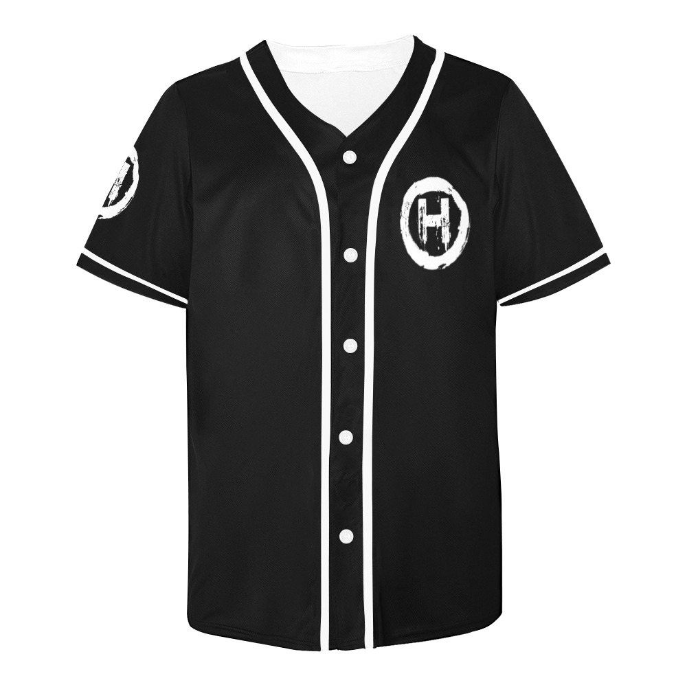 Hooligan Baseball Jersey (Black) Men's All Over Print Baseball Jersey (T50) - Image 4